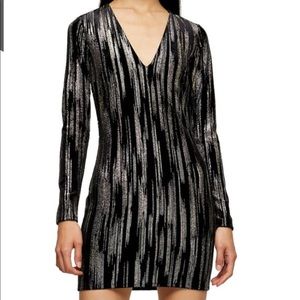 Topshop Glitter Velvet Minidress